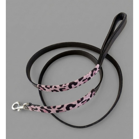 LAISSE POUR CHIEN LEOPARD ROSE