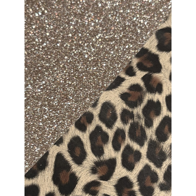 TAPIS PAILLETTES + LEOPARD CHAMPAGNE