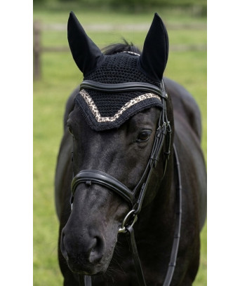BONNET LEOPARD + PAILLETTES NOIR