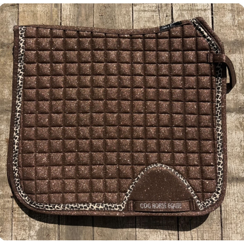 TAPIS PAILLETTE+LEOPARD MARRON