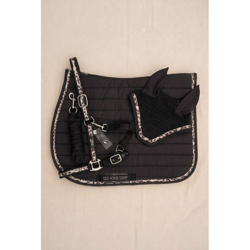 ENSEMBLE LAURA NOIR LEOPARD+PAILLETTES