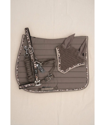 ENSEMBLE LAURA TAUPE LEOPARD+PAILLETTES