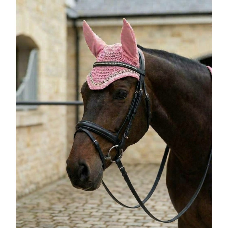BONNET LEOPARD + PAILLETTES ROSE