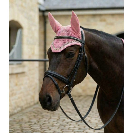 BONNET LEOPARD + PAILLETTES ROSE